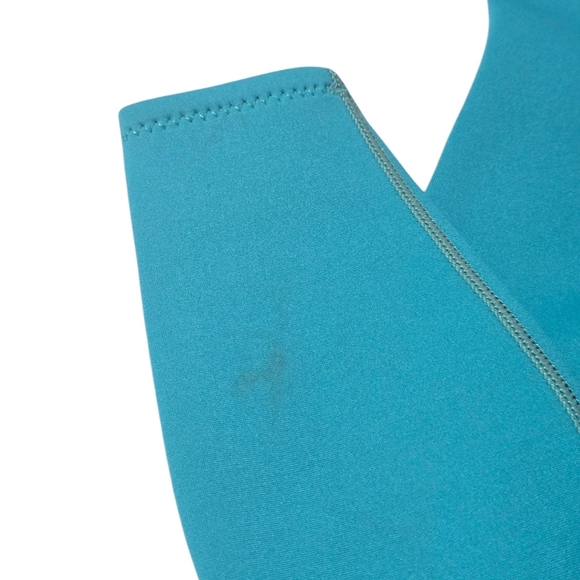 Kids Swim Wetsuit in Teal and Lime Green X Manta Long Sleeve Diving Swimsuit - Picture 3 of 9